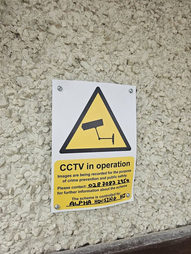 CCTV in operation warning sign installed at the scheme